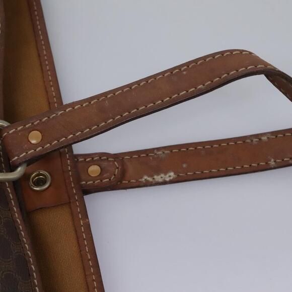 CELINE Macadam Canvas Tote Bag Brown Gold - Picture 9 of 13